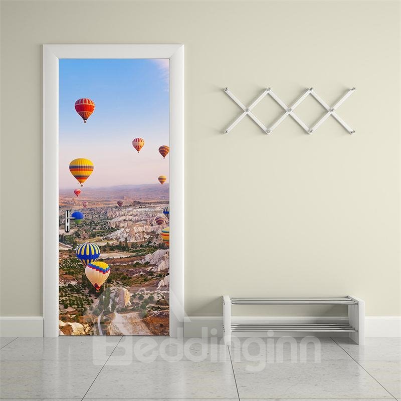 30¡Á79in Parachutes and Topography PVC Environmental and Waterproof 3D Door Mural