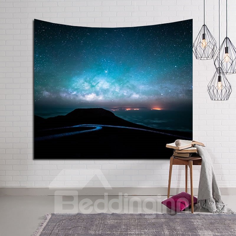 Mountain Road and Blue Sky Decorative Hanging Wall Tapestry