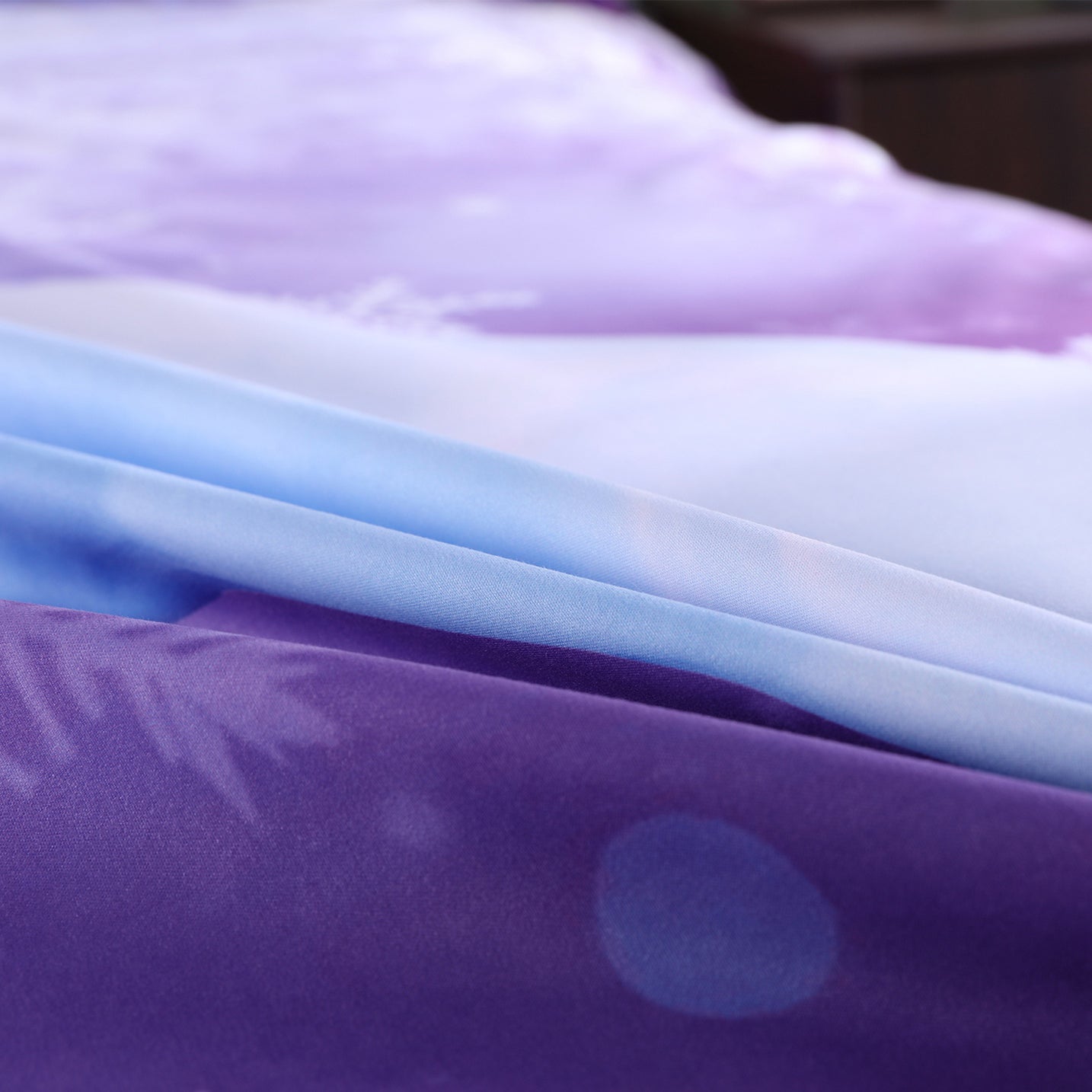 Juego de funda nórdica con estampado de animales en 3D de unicornio púrpura, juego de cama de 4 piezas, ropa de cama suave y ligera con cremallera de microfibra