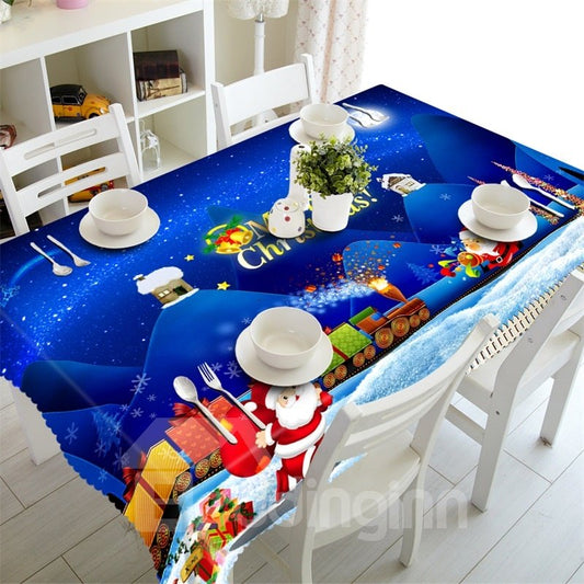 Lovely Santa Claus and Merry Christmas Gifts Festival Feast Home Table Cover Cloth