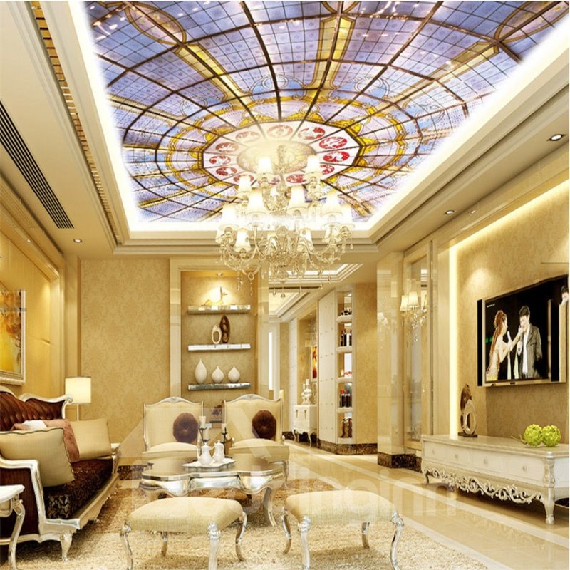 Dome Pattern Waterproof Durable and Eco-friendly 3D Ceiling Murals