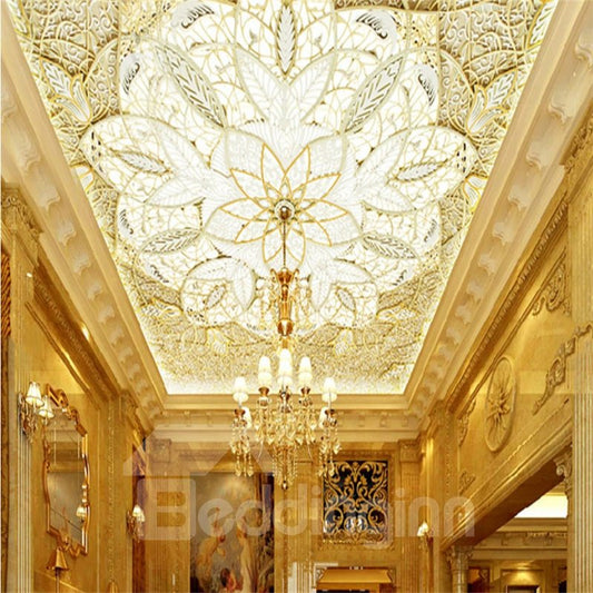 3D Floral Pattern Exquisite Style Waterproof Durable and Eco-friendly Ceiling Murals