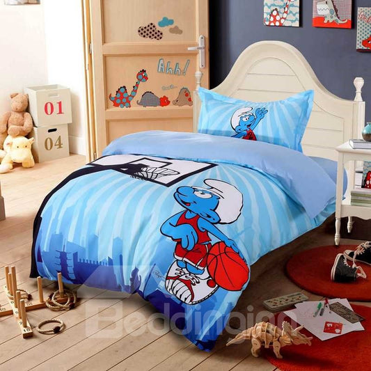 Smurf Playing Basketball 3-Piece Kids Bedding Sets/Duvet Covers