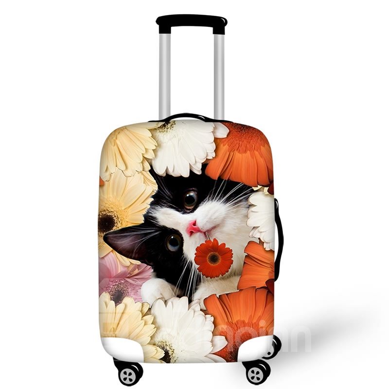 Adorable Naughty Cat Waterproof Suitcase Protector for 19 20 21