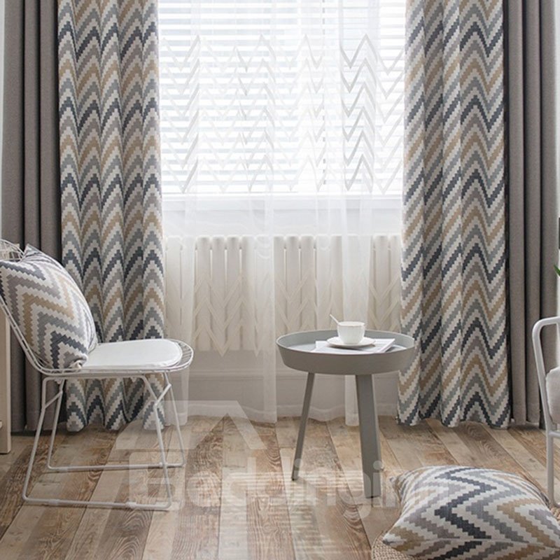 Eleganter und nordischer Stil, moderner und prägnanter, individueller, durchsichtiger Vorhang für das Wohnzimmer