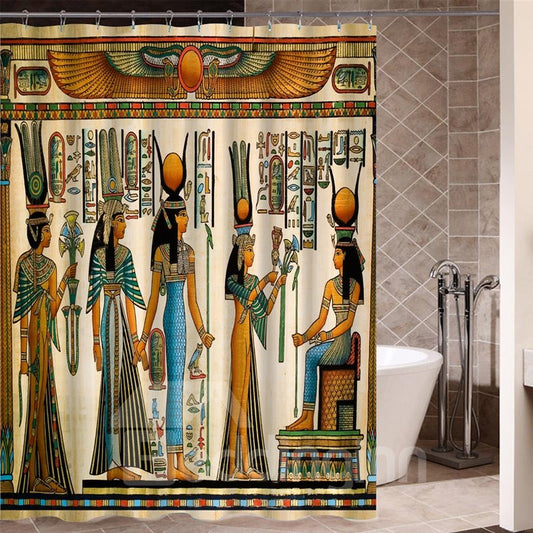 Kleopatra-Muster, wasserdichter Badezimmer-Duschvorhang aus Polyestermaterial