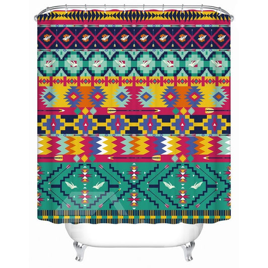 Wasserdichter Duschvorhang aus umweltfreundlichem Material mit geometrischem Muster