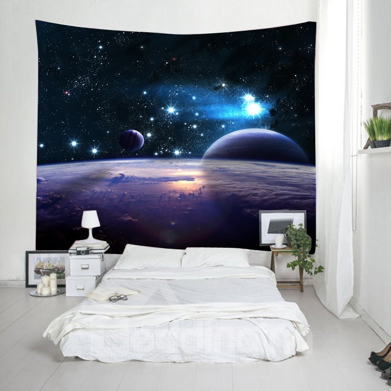 3D Outer Space and Planets Printing Decorative Hanging Wall Tapestry