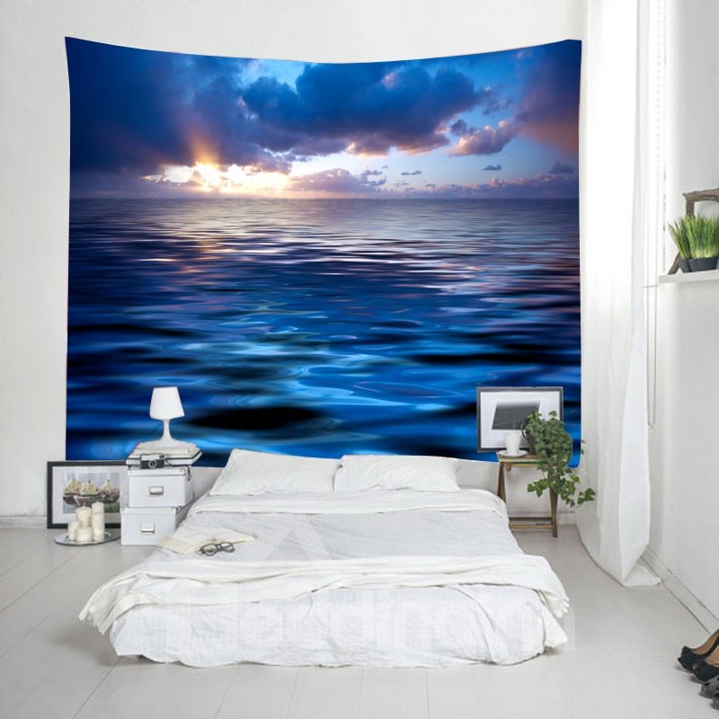 Tapiz de pared colgante decorativo con paisaje de mar y amanecer en 3D