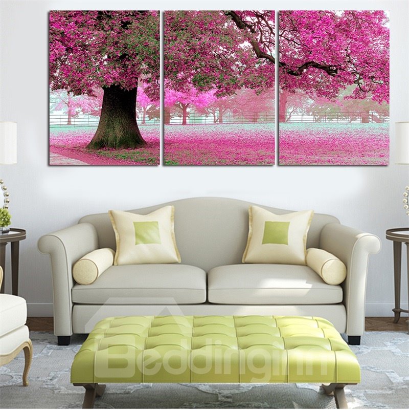 11.8*17.7in*3 Pieces Red Tree Waterproof and Eco-friendly Hanging Canvas Wall Prints