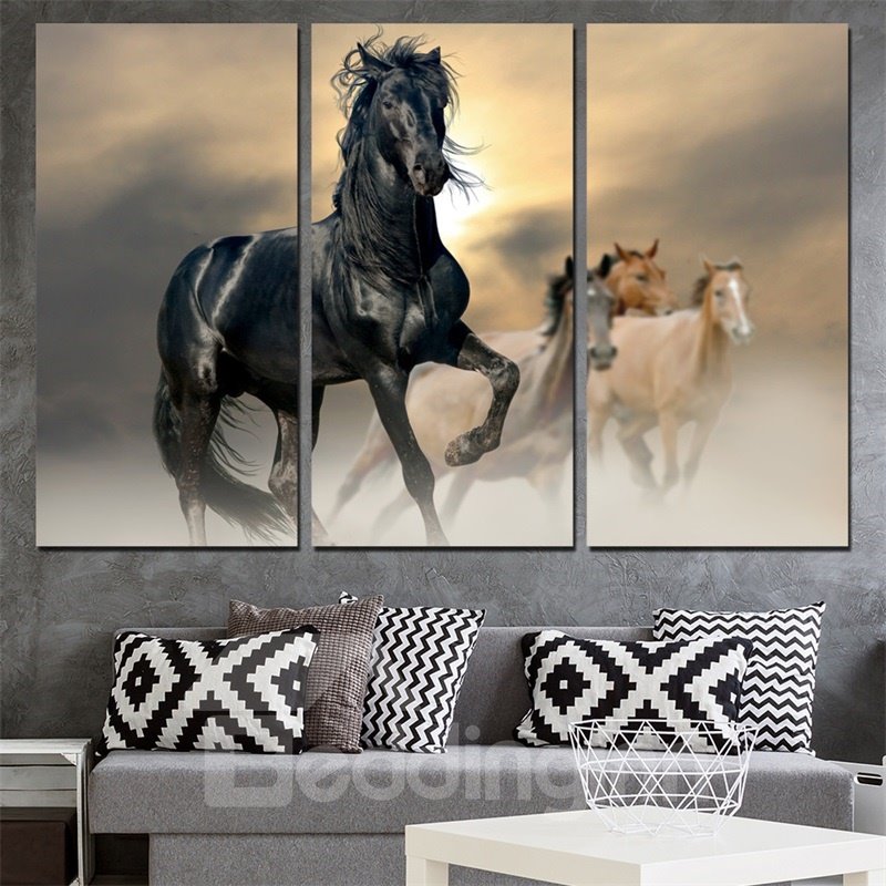 11,8 * 17,7 Zoll * 3 Stück Pferd hängende Leinwand, wasserdichte und umweltfreundliche Wanddrucke