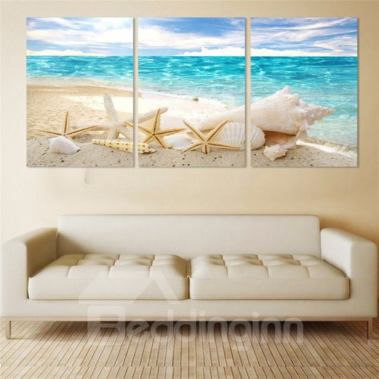 Muschelmuster, 3 Stück, hängende Leinwand, wasserfest, umweltfreundlich, gerahmte Wanddrucke