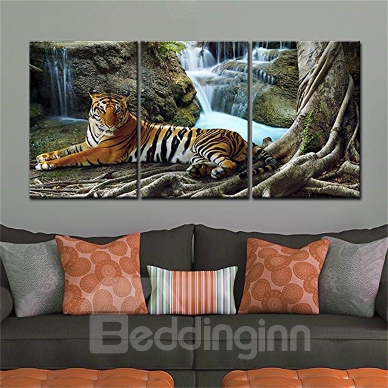 3 Pieces Tiger Pattern Hanging Canvas Waterproof Eco-friendly Framed Wall Prints