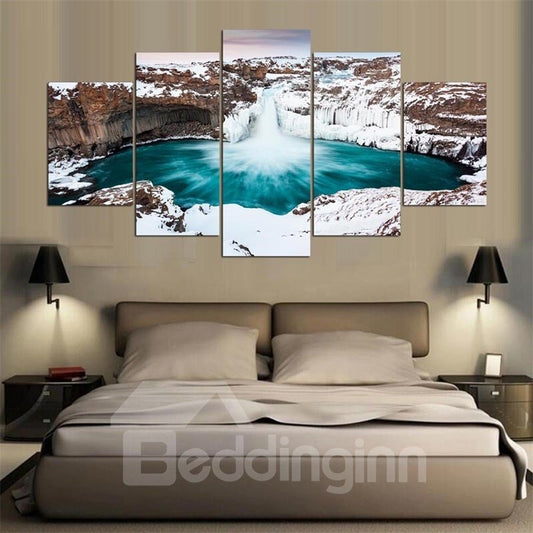 Patrón de Iceberg, 5 piezas, lienzo colgante, impresiones de pared enmarcadas ecológicas impermeables