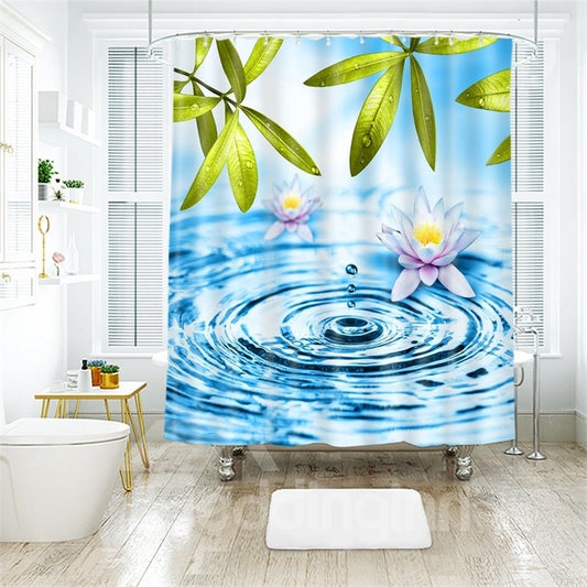 Wassertropfen 3D-gedruckter Badezimmer-Duschvorhang aus Polyester