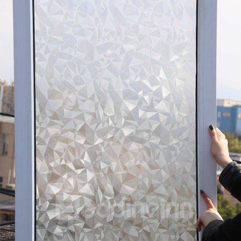3D No Glue Laser Statische dekorative Sichtschutz-Fensterfolien für Glas, Anti-UV