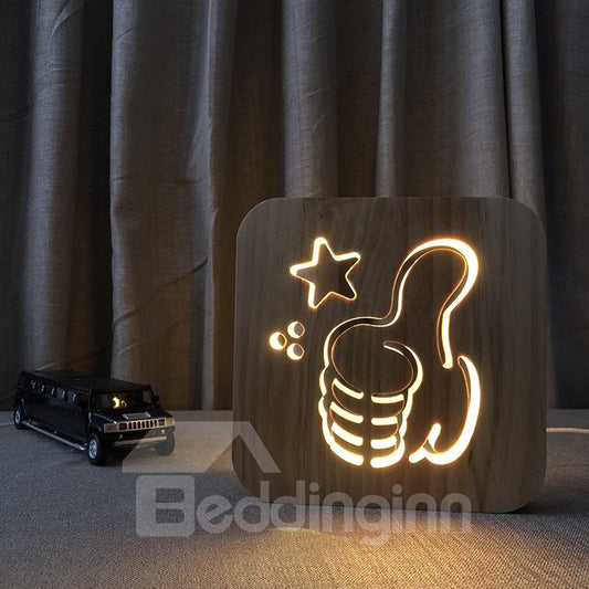 Natural Wooden Creative Like Pattern Design Light for Kids