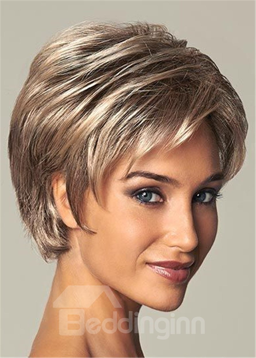 Short Layered Synthetic Capless Black Women Wigs