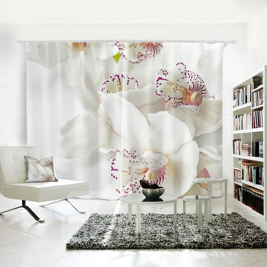 Cortina opaca con estampado de flores de mariposa 3D para sala de estar 