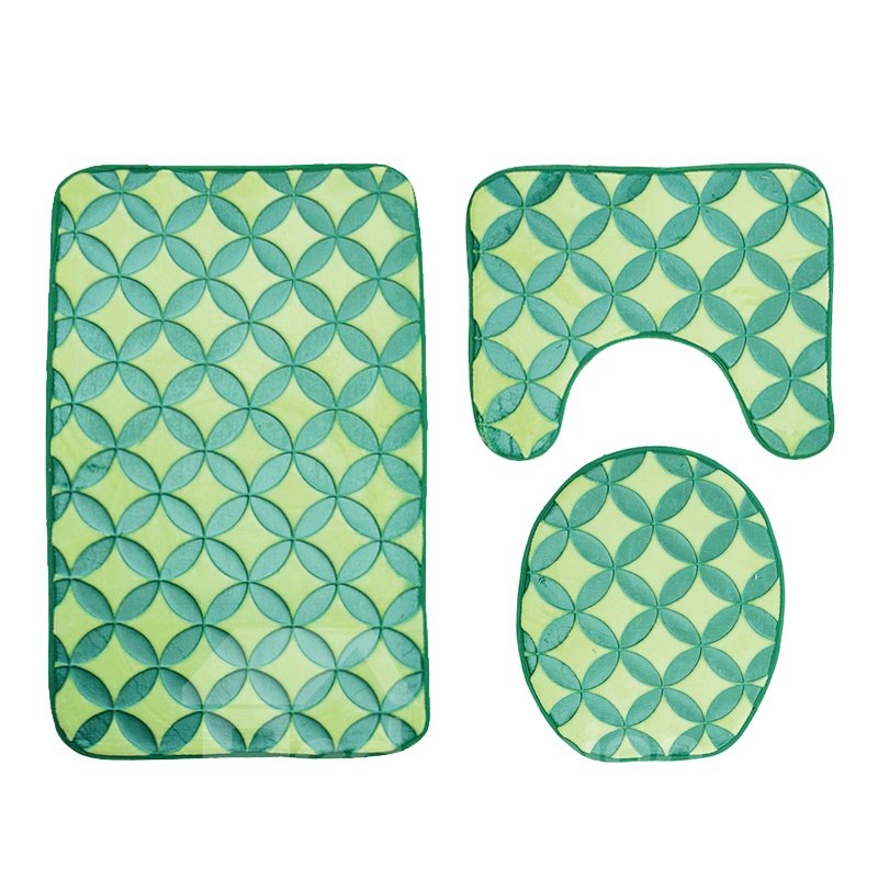 Repeated Symmetrical Pattern 3-Piece Toilet Seat Cover