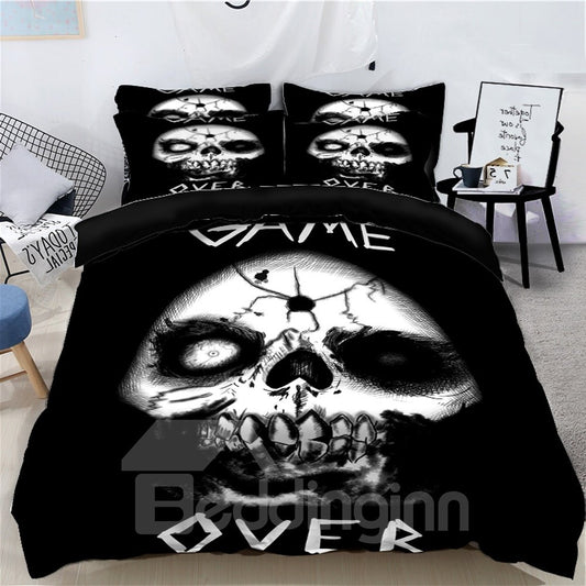 3D Skull and Monsters Fight for Evil Printing Polyester 4-Piece Bedding Sets/Duvet Covers