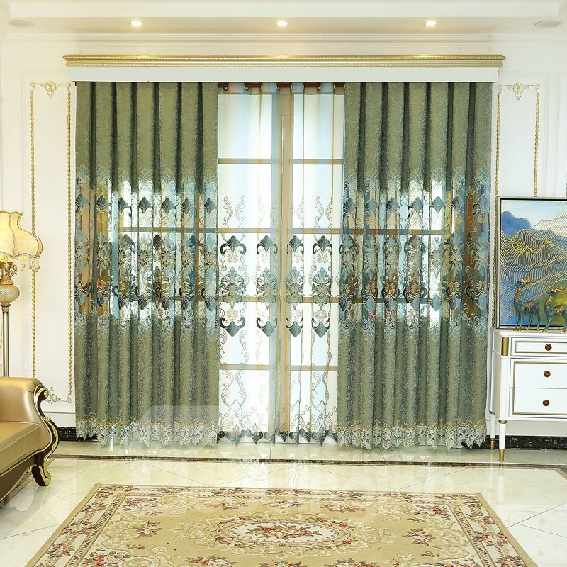 Blackout Hollowed-out Elegance Luxury Jacquard Curtain