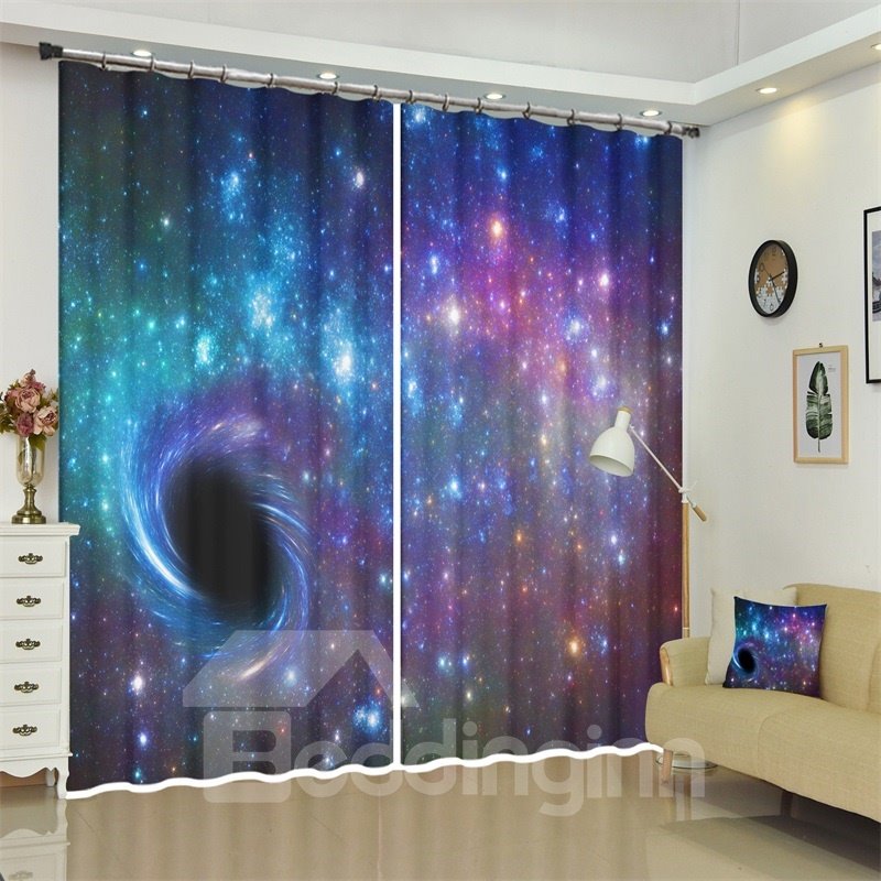 The Black Holes and Galaxy Abstract Space Art Decor 3D Curtains