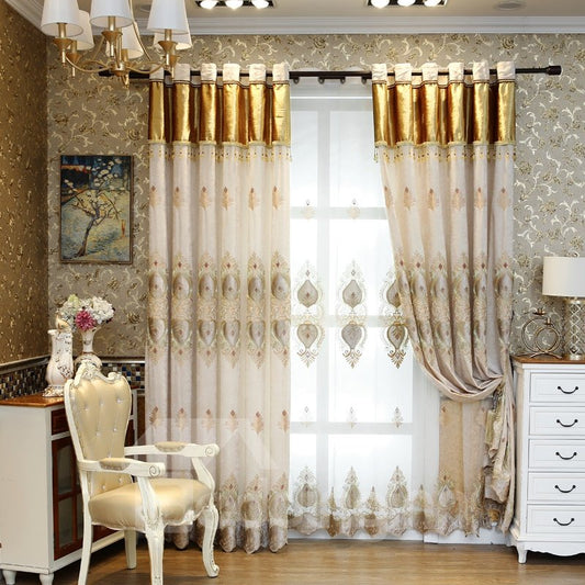 Vintage Floral Living Room Bedroom Window Custom Sheer Curtains