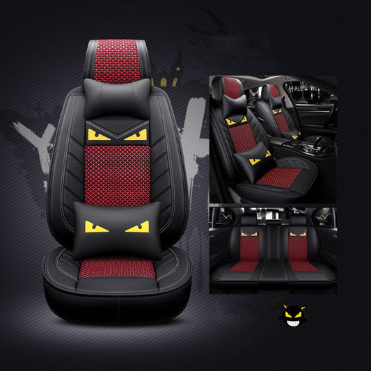 Funda universal para asiento de coche, seda de hielo, pequeño diablo, dibujos animados, estilo creativo de lujo 