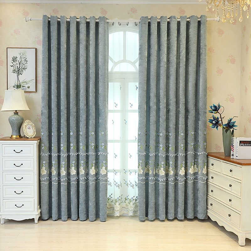 Elegant Princess Floral Blackout Custom Curtain For Living Room and Bedroom