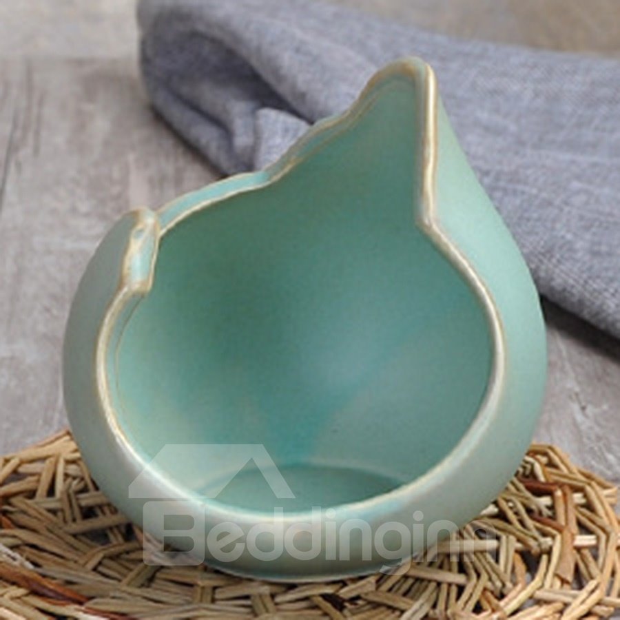 Japanese Style Ceramic Irregular Form Pure Color Bowl