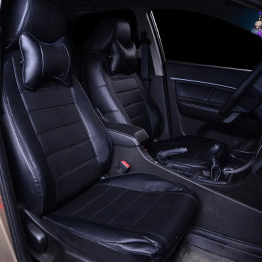Sports Style Color Block Fit Perfectly Mesh Design Ventilate Waterproof PU Leather Custom Fit Seat Cover