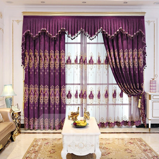 European Style Elegant High Quality 3 Colors Decorative Sheer Curtains