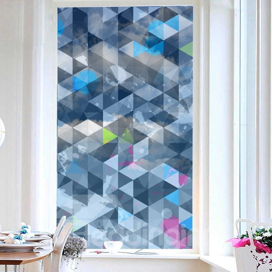 Película de ventana esmerilada de privacidad decorativa pintada con patrón de diamantes 
