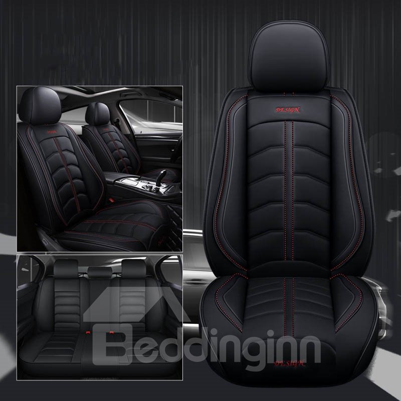 Sport Style Whole Leather Material Car Seat Covers Front and Rear Cushions More Substantial More Dynamic Universal Fit Seat Covers