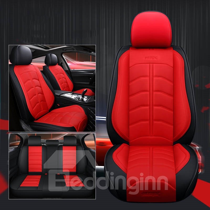 Sport Style Whole Leather Material Car Seat Covers Front and Rear Cushions More Substantial More Dynamic Universal Fit Seat Covers