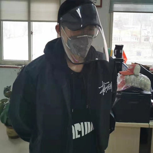 Conjoined Anti-droplet Windshield PVC Epidemic Prevention Fisherman's Cap Face Cover Protection Isolation Baseball Cap