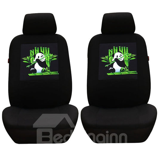 Pandas Gigantes Comiendo Patrón De Bambú Material De Tela De Alta Calidad Todas Las Estaciones 2 Piezas Fundas Universales para Asientos Delanteros De Automóvil 