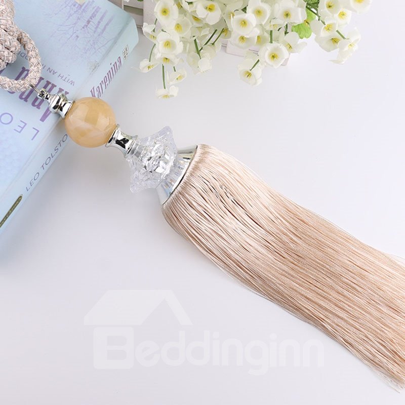 Decorative Jade Crystal Hanging Ball Tassels Curtains Tieback 1 Pair