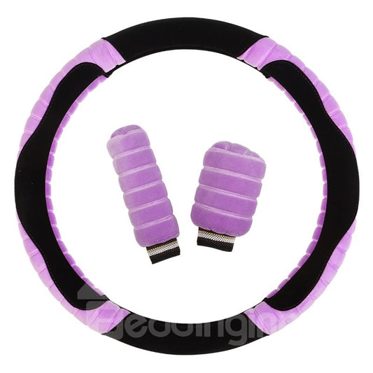 Sport Style Suede Material Non-Skid Keep Warm Steering Wheel Covers Perfect For Winter