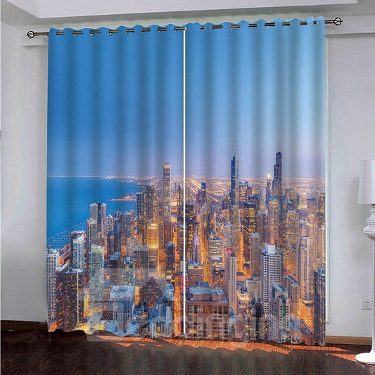 3D Modern New York City Scenery Decorative Curtains for Home and Office