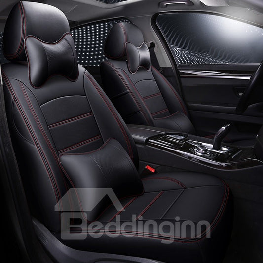 Einfacher Stil, einfarbiges Design, PU-Ledermaterial, 360°-kompatibel mit Airbag, EIN AUTO, EINE VERSION, maßgeschneiderte Sitzbezüge 