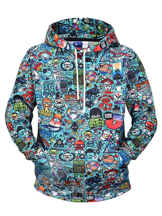 Sudadera con capucha y estampado digital 3D de Graffiti Art, a la moda y fresca 