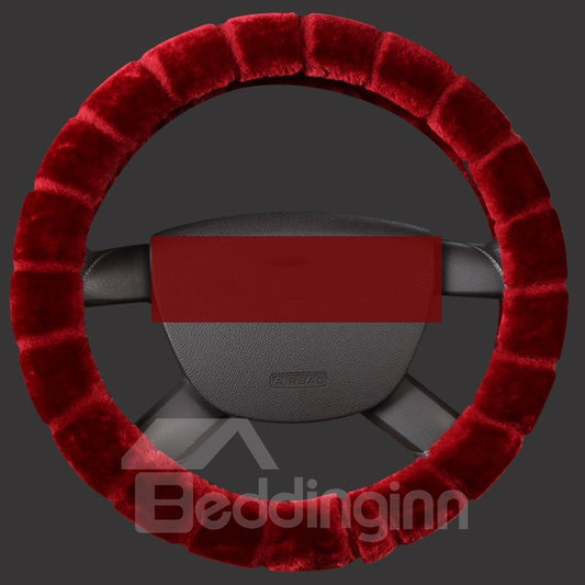 Simple Style Suede Material Environmentally Friendly And Odorless Soft Fluff Thermal Winter Universal Steering Wheel Covers Anti-skid Wear-resistant Dirt-resistant Durable And Breathable Not Hurt Hands