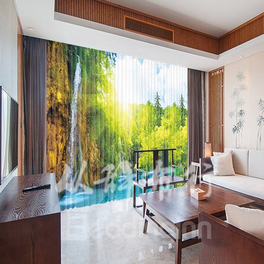 Hochwertiger, durchsichtiger 3D-Vorhang aus Chiffon im klassischen Landschaftsstil für Wohnzimmer und Schlafzimmer 