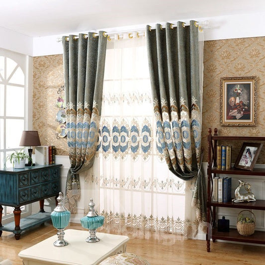 Classical Elegant Delicate Embroidered Classy Decorative Custom Sheer Curtains for Living Room Bedroom