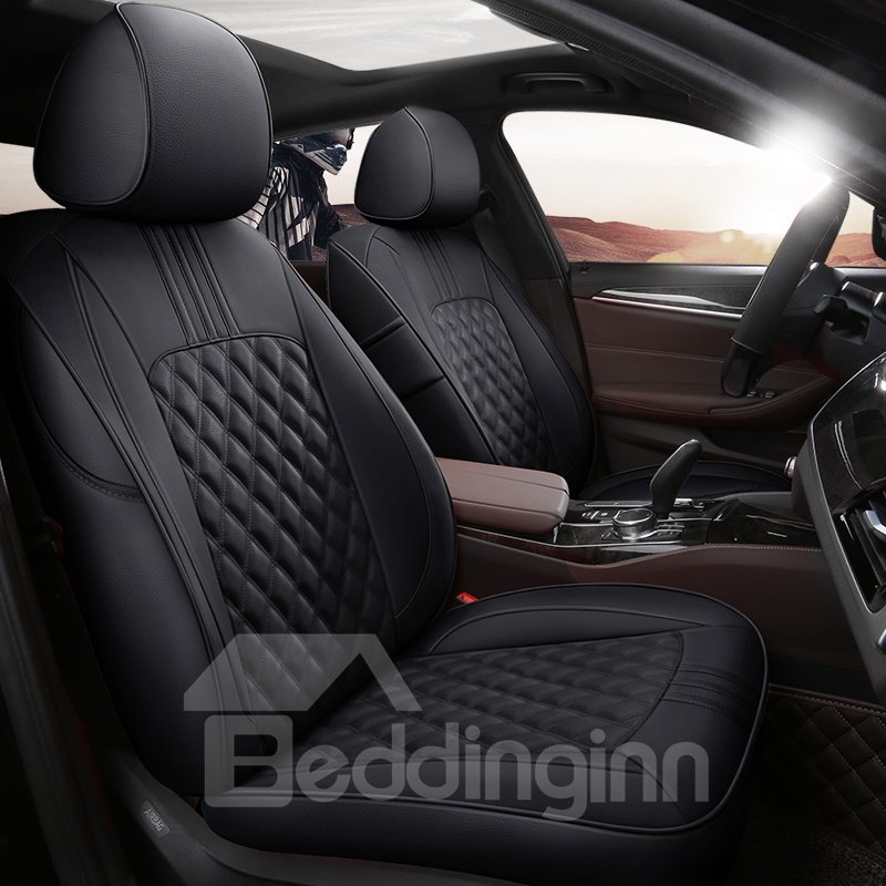 5-Seats Sport Style Pure Beautiful Appearance High Quality Leather Material Unfading Universal Custom Fit Seat Covers