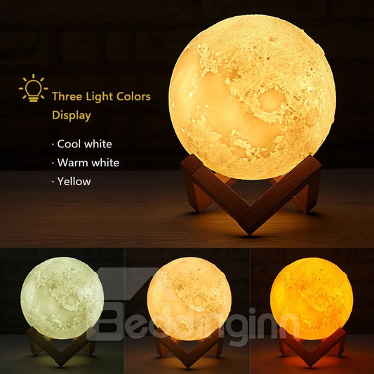 Modern Home 3D Printing Lamp 16 Colors Moon Lamp