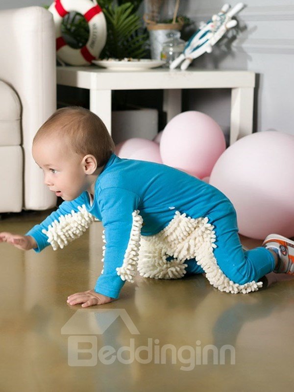 Traje de gateo para bebé, limpiador de suelos de algodón para bebés, niñas y niños, protege la rodilla y el codo