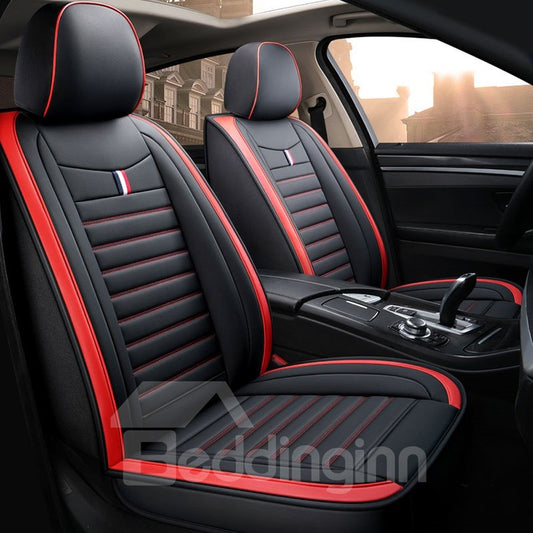 Leather Car Seat Covers Front and Rear Split Bench Protection Faux Leatherette Automotive Vehicle Cushion Cover for Cars SUV Pick-up Truck Universal Fit Set Auto Interior Accessories